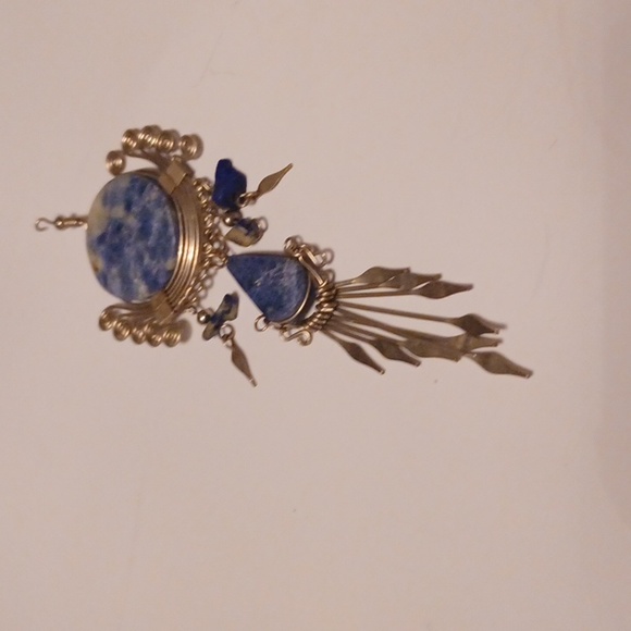 LAPIS GENUINE PENDANNT BLUE SILVERTONE COMBINATION - Picture 2 of 3